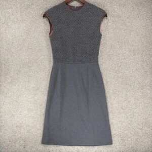 L'aiglon VTG 50's Dress Union Made Knit Uniform Grey Modest XS‎ Sz 2